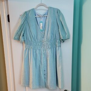 Striped Blue Midi Dress